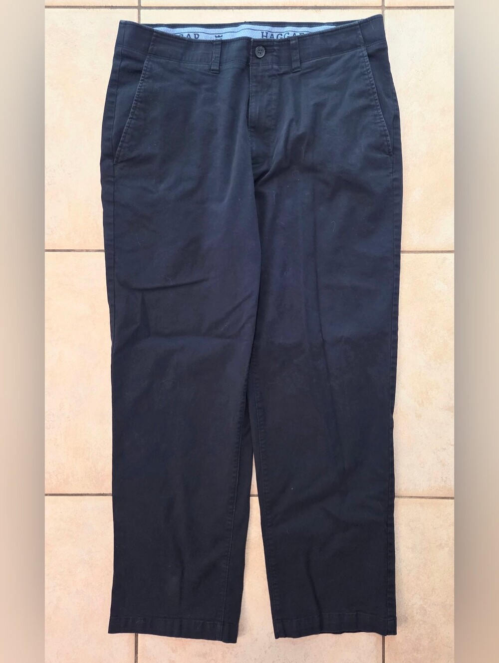 NWT Mens Haggar Coastal Comfort Chino Black Classic Fit Pants Flat Size 40x32